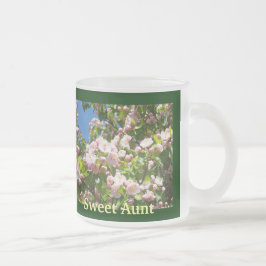 Söt Faster presentkoppar Rosa Blommor anpassad Frostad Glasmugg