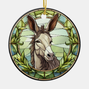 Söt fastfärgad glasflaska Donkey Julgransprydnad Keramik