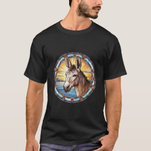 Söt fastfärgad glasflaska Donkey T Shirt