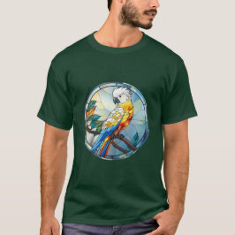 Söt fastfärgad glasvit Cockatoo Parrot Bird T Shirt