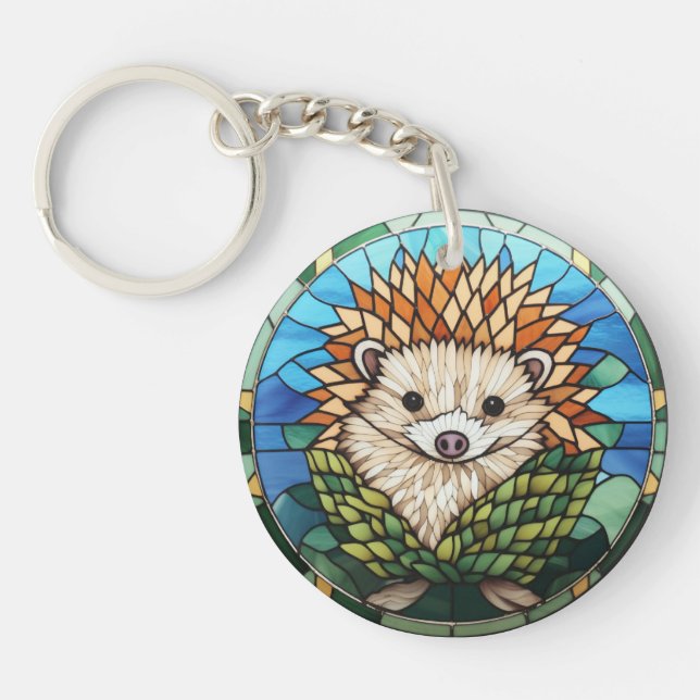 Söt fastfärgat glas Hedgehog (Framsidan)