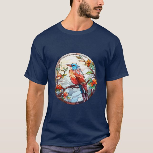 Söt fastfärgat glas Kingfisher T Shirt (Framsida)