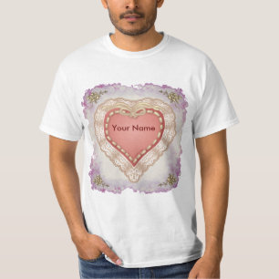 Söt faux Lacy Heart t-shirts