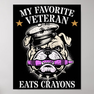 Söt Favoritveteran Äter Kritor Sällskap Militär Poster