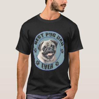 Söt Fawn Pug "Bästa Pug Pappa Någonsin" T Shirt