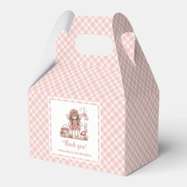 Söt Fe-girl Rodnar Blommig Födelsedagspresentlåda Presentaskar (Cute Fairy Girl Blush Floral Birthday Favor Box

)