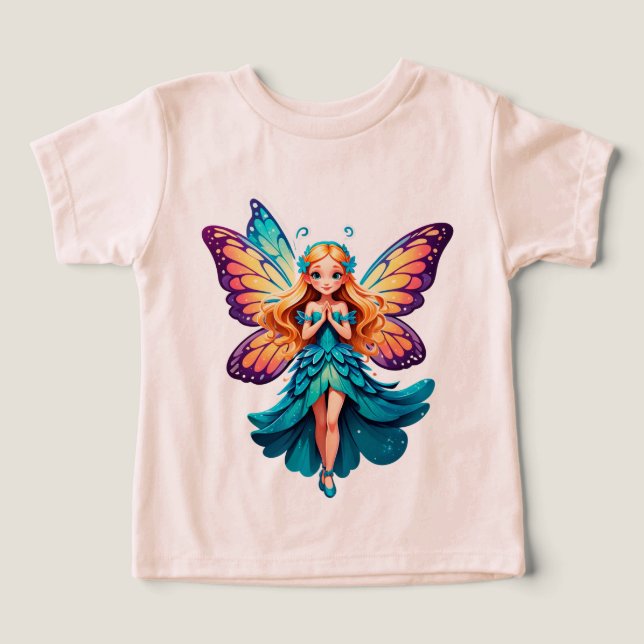 ⭐ Söt fe-tjej med fjärilsvingar 🦋 T Shirt (Design Framsida)