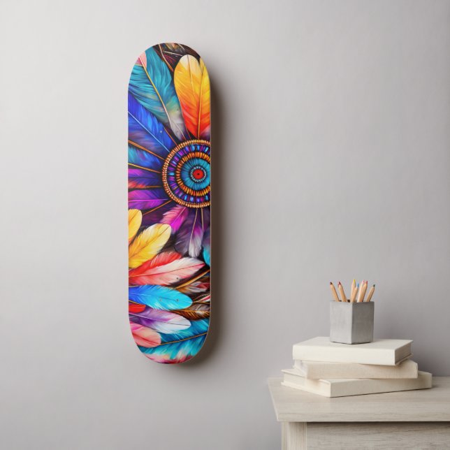 Söt Feathers Mini Skateboard Bräda 18,5 Cm (Väggkonst)