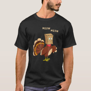 Söt fejk katt jam jam Hanksgiving kalkon T Shirt