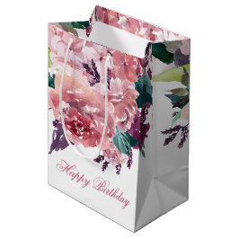 Söt Feminin Rosa Vattenfärgad Blommigt Födelsedag