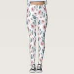 Söt Feminine Soft Rosa ros Mönster  Leggings<br><div class="desc">Söt ro-blommönstret om vita baljor.</div>