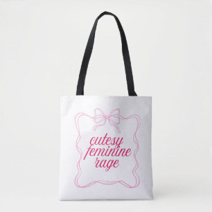 Söt Feministisk Ilsken Rosa Estetisk Design Mjuk Tygkasse