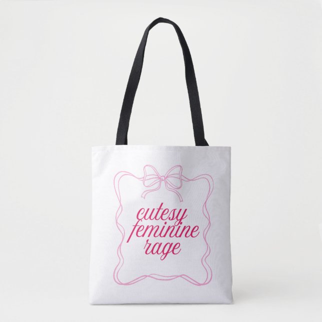 Söt Feministisk Ilsken Rosa Estetisk Design | Mjuk Tygkasse (Framsida)