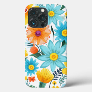 Söt Feminvit Blommönster