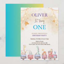 Söt festdjur barn födelsedag inbjudningar