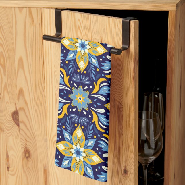 Söt Festive jul Mönster Kitchen Towel Kökshandduk (Thirds Fold)