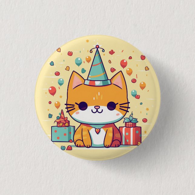 Söt festkattmärke, pin, knapp (Framsida)