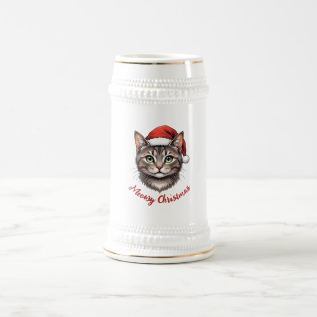 Söt Festlig Julkatt med Tomtehatt Sejdel (Center)