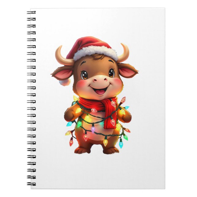Söt festlig julko med semestljus barn anteckningsbok (Framsidan)