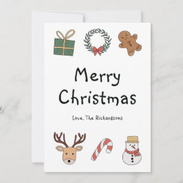 Söt festlig röd och grön glad jul högtid julkort
