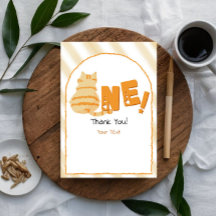 Söt fet orange katt 1-årsdag