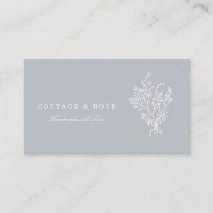Söt fet Shabby Cottage White Blommigt Bouquet Visitkort