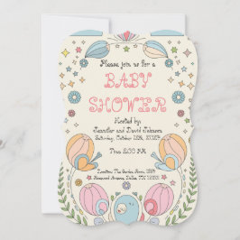 Söt fet Snigel Baby Shower Inbjudningar