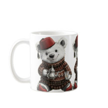 Söt Fez-hatt Teddy i mysig vintersvärm