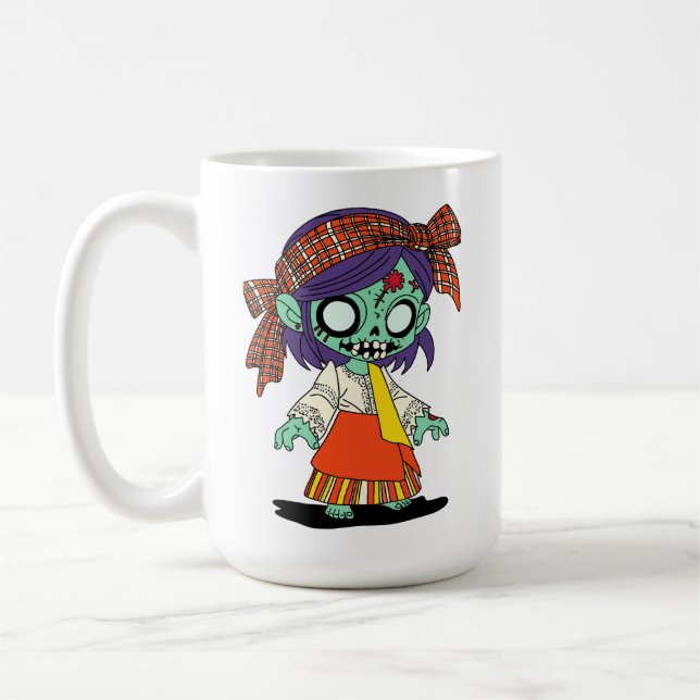 Söt filippinsk zombie kaffemugg (Vänster)