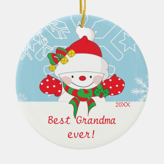 Söt Finaste Mormor Snöman Juldekoration (Framsidan)