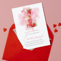 Söt firande jordgubb milkshake födelsedag