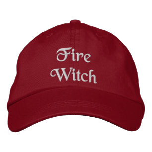 Söt Fire Magic Witch-citat Cream Red Broderad Keps