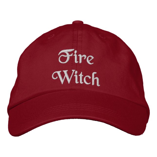 Söt Fire Magic Witch-citat Cream Red Broderad Keps (Framsida)
