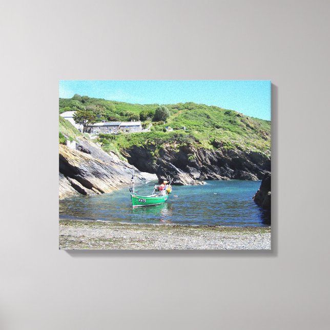 Söt Fishing Cove Portloe Cornwall England Canvastryck (Framsida)