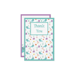 Söt fisk bläckfisk Mintgrön Pojke Flicka Tack Kort