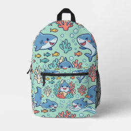 Söt Fisk Ocean Ryggsäck – Pastell Mönster