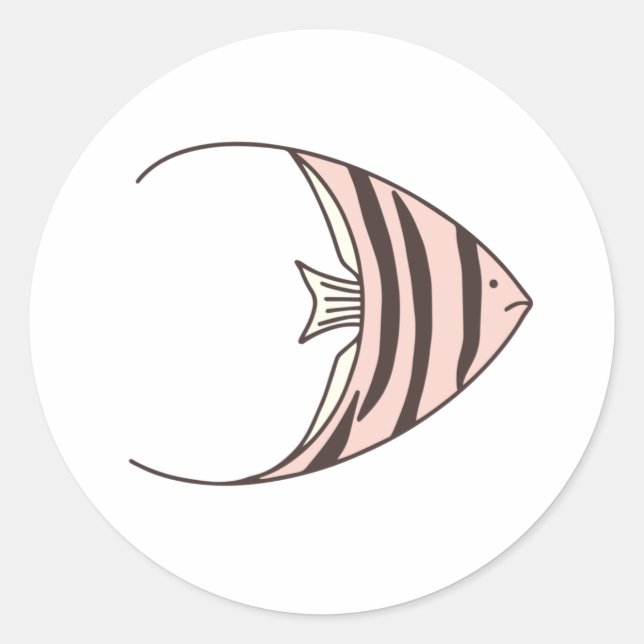 Söt Fisk Runt Klistermärke (Framsida)
