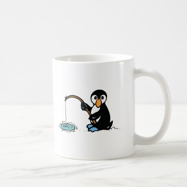 söt fiskande pingvin kaffemugg (Höger)