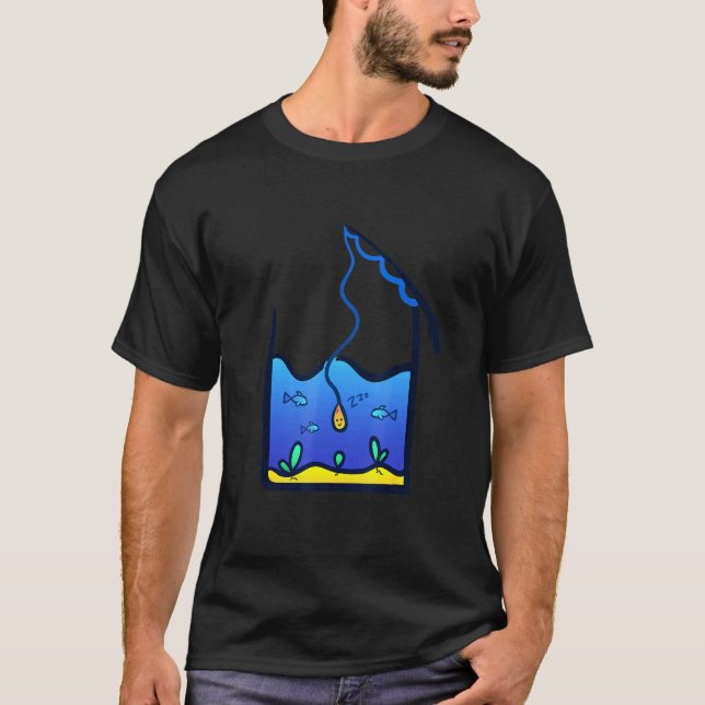 Söt fiskemask Hav Abstrakt T Shirt (Framsida)