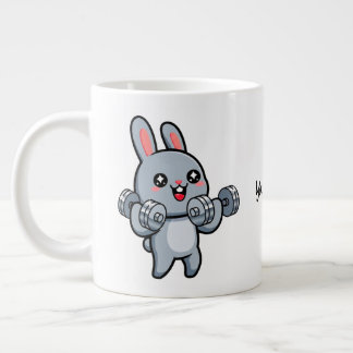 Söt Fitnesskanin Träningsbarn Jumbo Mugg