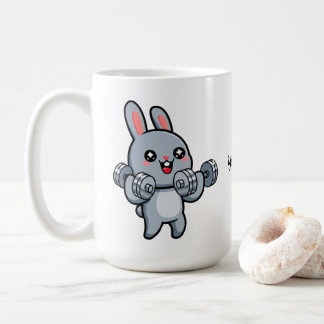 Söt Fitnesskanin Träningsbarn Kaffemugg