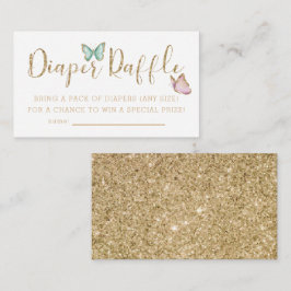 Söt fjäril baby shower blöja lotteri lott tilläggskort