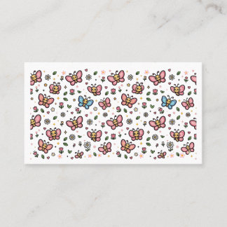 Söt Fjäril Blommig Sömlös Kawaii Mönster Visitkort