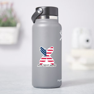 Söt fjäril med amerikansk flagga för USA:s nationa Klistermärken