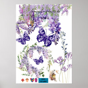 söt fjäril och lavendel väggposter för rum poster