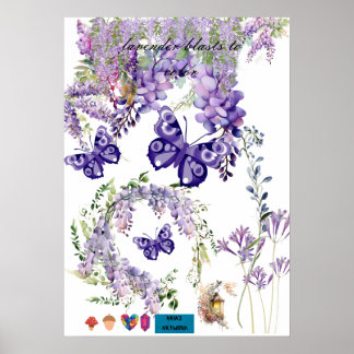 söt fjäril och lavendel väggposter för rum poster