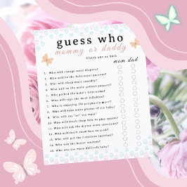 Söt fjärilar hjärtan baby shower ark papper