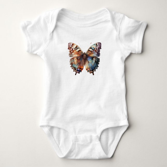 Söt fjärilsbabybodys t shirt (Framsida)