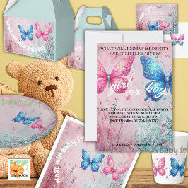 Söt fjärilsträdgård, Gender Reveal Party Presentaskar