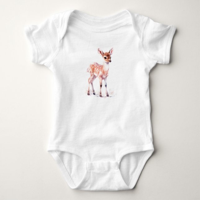 Söt fläckig Baby Hjort T Shirt (Framsida)